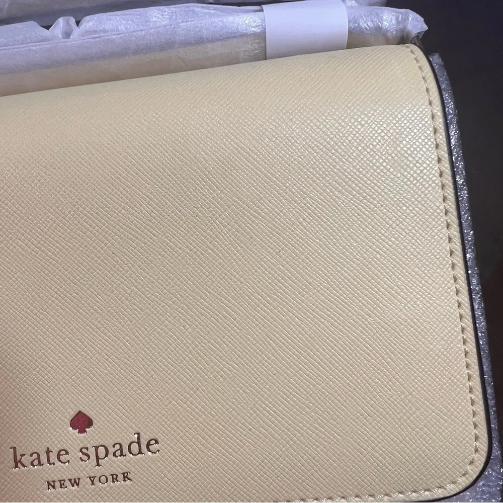 KATE SPADE NEW YORK DANA WALLET ON A STRING. BUTTER (yellow) NWT - Picture 2 of 16